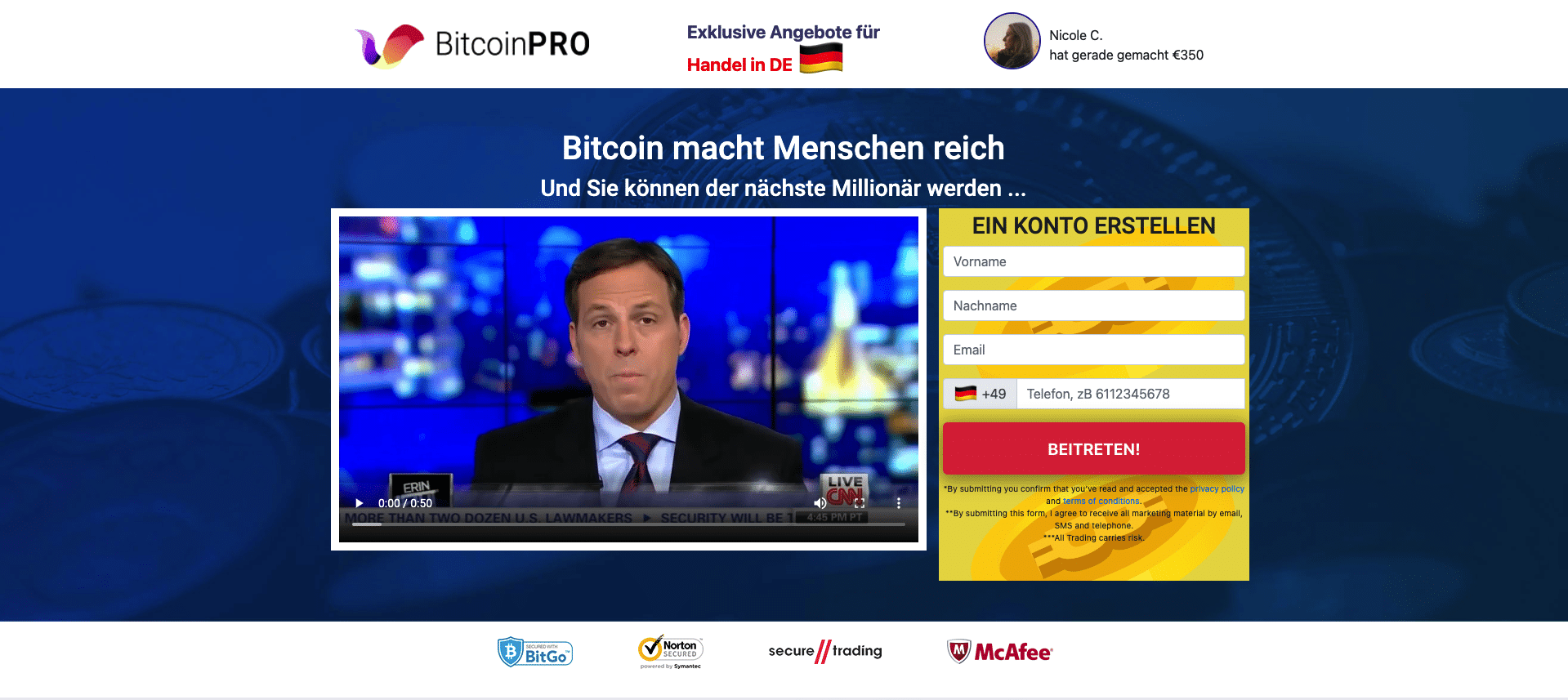 Bitcoin pro webseite